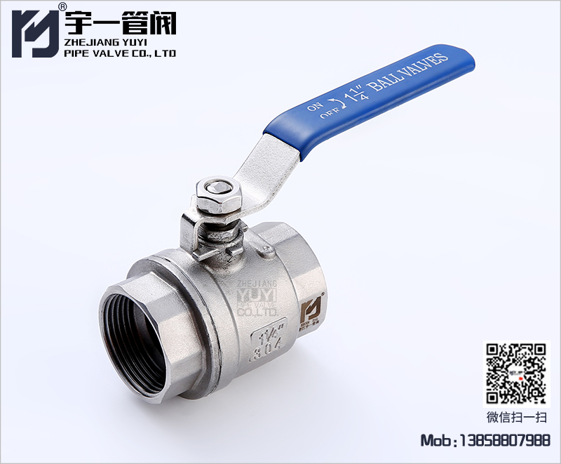 Two-piece internal thread ball valve